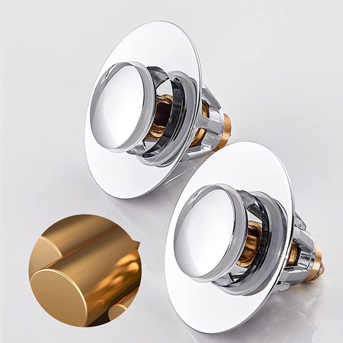 Universal Edition Stainless Steel Bullet Core Push Type Basin Pop-Up Drain Filter For Bathroom Sink