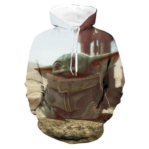 Unisex The Mandalorian Baby Yoda Hoodies Printed Pullover Jacket Sweatshirt