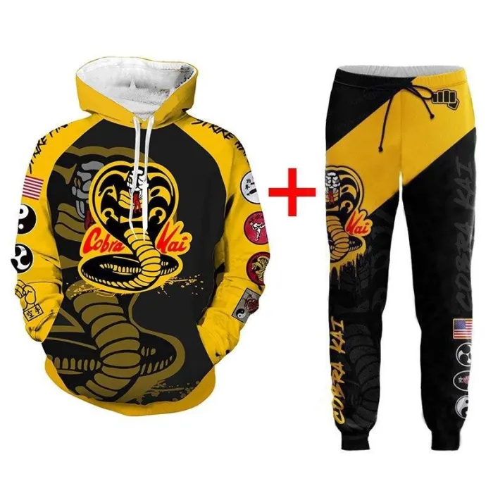 The Karate Kid Cobra Kai Jacket Animation Cosplay Sweatshirt Zipper Costume Hoodie Pant