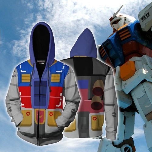 Gundam Anime Maneuver Warrior Strike Cosplay Unisex 3D Printed Hoodie Sweatshirt Jacket With Zipper