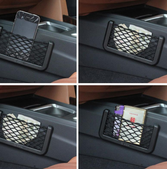 Auto Storage Net Bag With Sticker Elastic Storing Net Car Styling Inner Accessories
