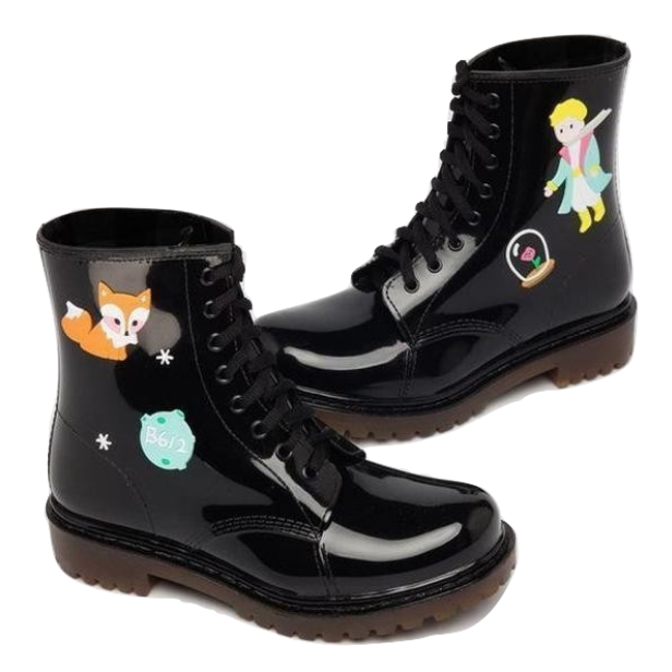 Black Kawaii Rain Boots