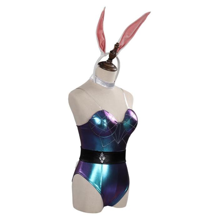 League Of Legends Lol Kda Bunny Girls Jumpsuit Outfit Halloween Cosplay Costume
