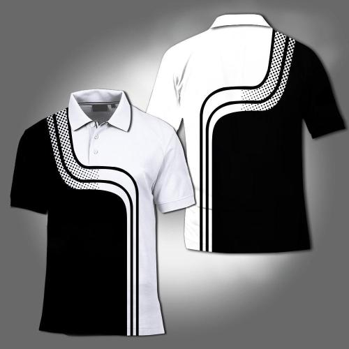 Men Fashion Print Casual Polo T-Shirt