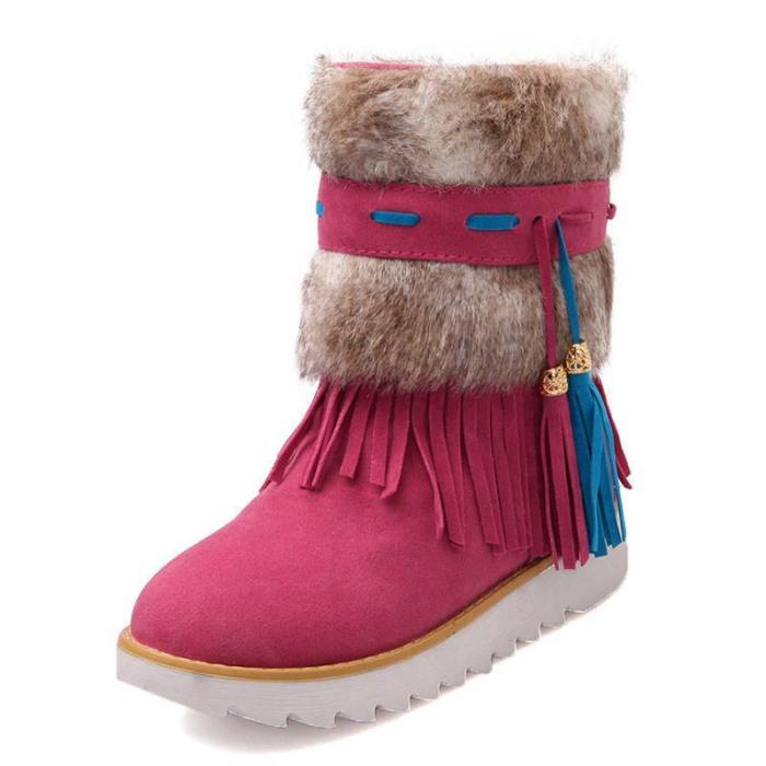Beaded Suede Winter Boots
