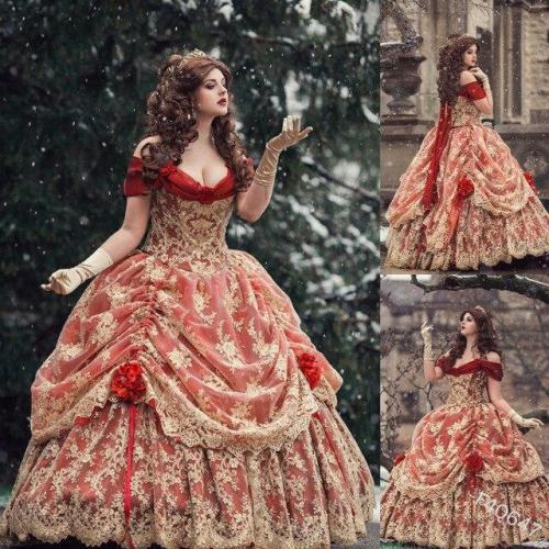 Women Retro Vintage Renaissance Lace Medieval Costume Cosplay Elegant Long Dress Victorian Ball Gown Dresses