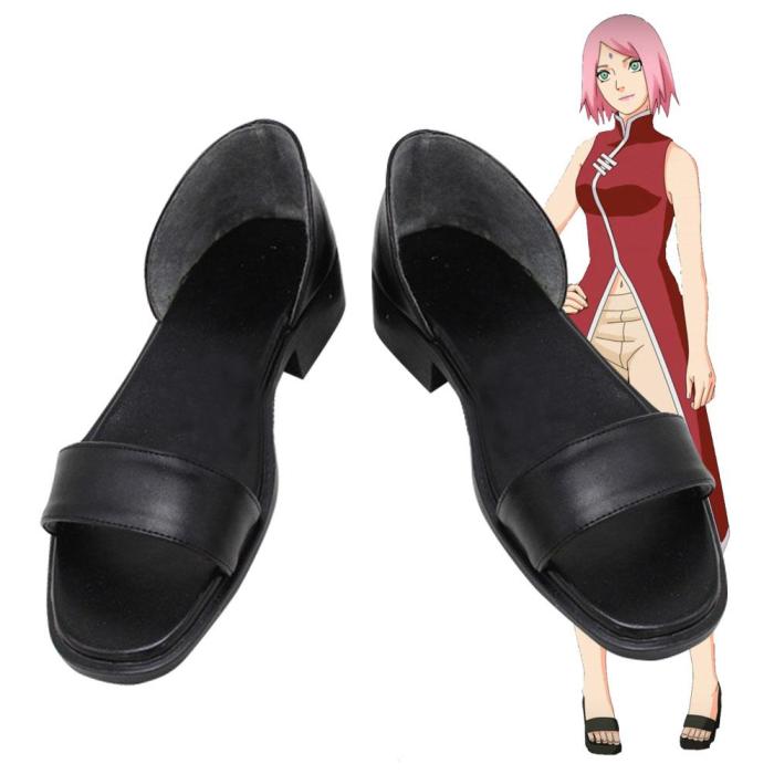 Haruno Sakura From Boruto Naruto Black Cosplay Shoes