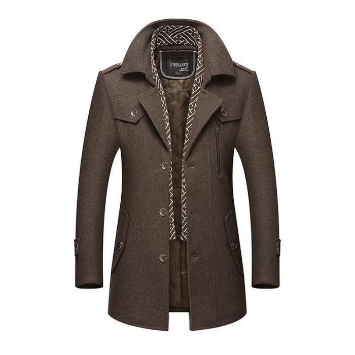 Men'S Business Slim Woolen Coat