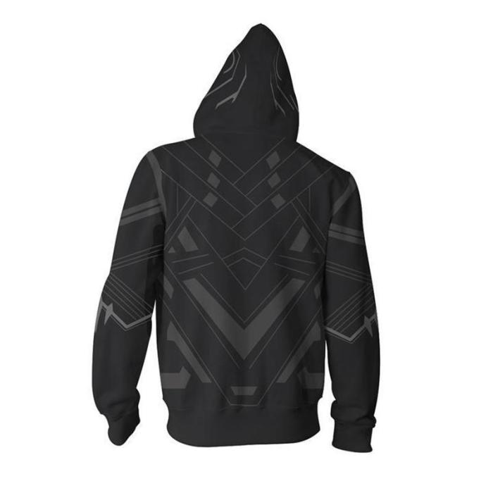 Avengers Movie T Challa Black Panther 3 Cosplay Unisex 3D Printed Hoodie Sweatshirt Jacket With Zipper