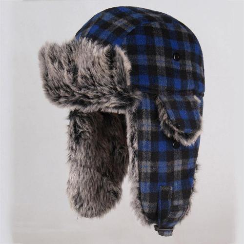 Plaid Thick Warm Windproof Ear Cap