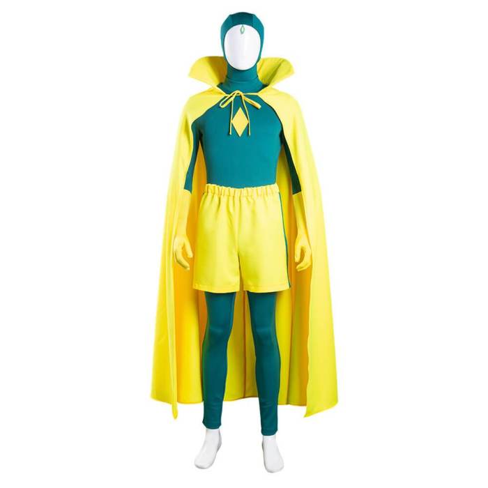 Wanda Superhero Vision Cosplay Costume Green Avenger Halloween Outfits