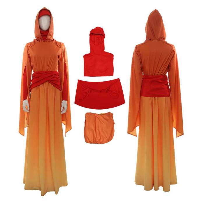 Star Wars Queen Padme Amidala Handmaiden Gown Dress Cosplay Costume