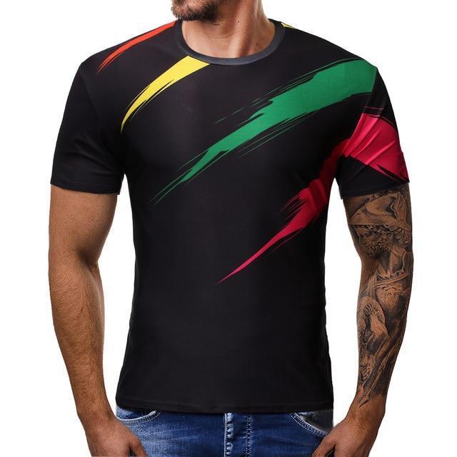 3D Logo T-Shirt Short Sleeved Men'S T-Shirts Top