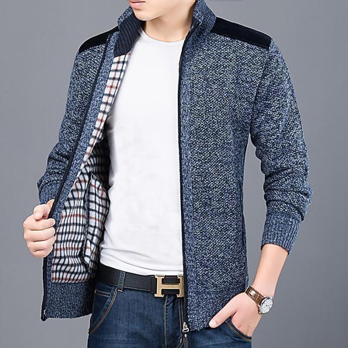 Casual Fashion High Collar Thick Cardigan Sweater Coat