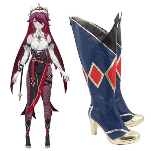 Genshin Impact Rosaria Blue Shoes Cosplay Boots