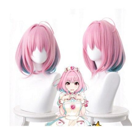 Girls Yumemi Riamu Cosplay Costume T Shirt Accessories Wig Pink Hair Adult Carnival Fancy Dress Women