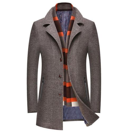 Winter Men'S Casual Wool Trench Coat