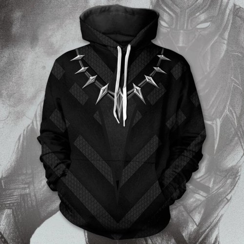 Avengers Movie T Challa Black Panther 1 Cosplay Unisex 3D Printed Hoodie Sweatshirt Pullover