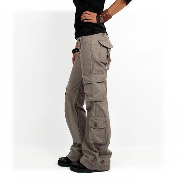Multi-Pocket Baggy Trousers Flared Cargo Pants