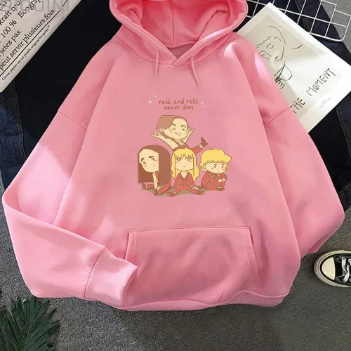 Maneskin Kawaii Hoodie Loose Aesthetic Anime Cartoon Print Tops Harajuku Casual Sweatshirt Pullover