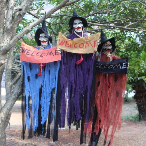 Halloween Electric Skull Hanging Ghost Witch Decorations Toys