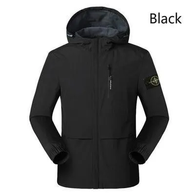 Men Windbreaker Overcoat Plus Velvet Hiking Jackets Men'S Hooded Outwears
