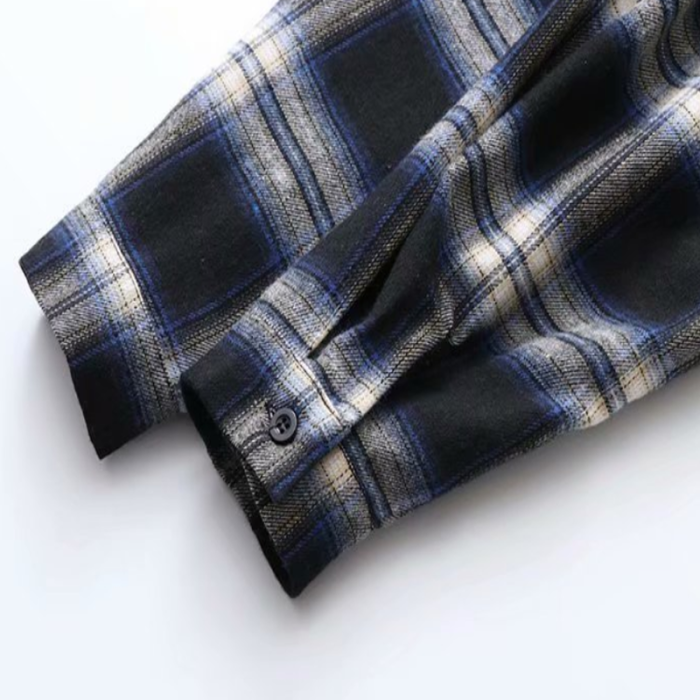 Plaid Hooded Shirt With Drawstring - Tartan Cotton Hoodie