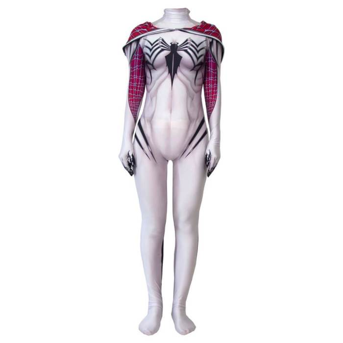 Women Venom Gwen Stacy Cosplay Costume Zentai Bodysuit Suit Jumpsuits