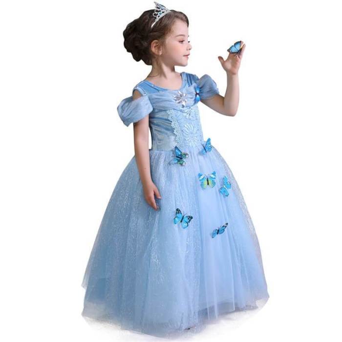 Kids Girls Princess Cinderella Dress Cosplay Costume Party Clothing