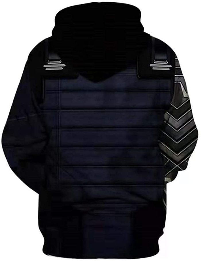 Avengers Movie Winter Soldier White Wolf Black Cosplay Unisex 3D Printed Hoodie Sweatshirt Pullover