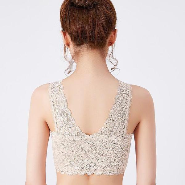 Front Cross Adjustable Side Buckle Lace Bra