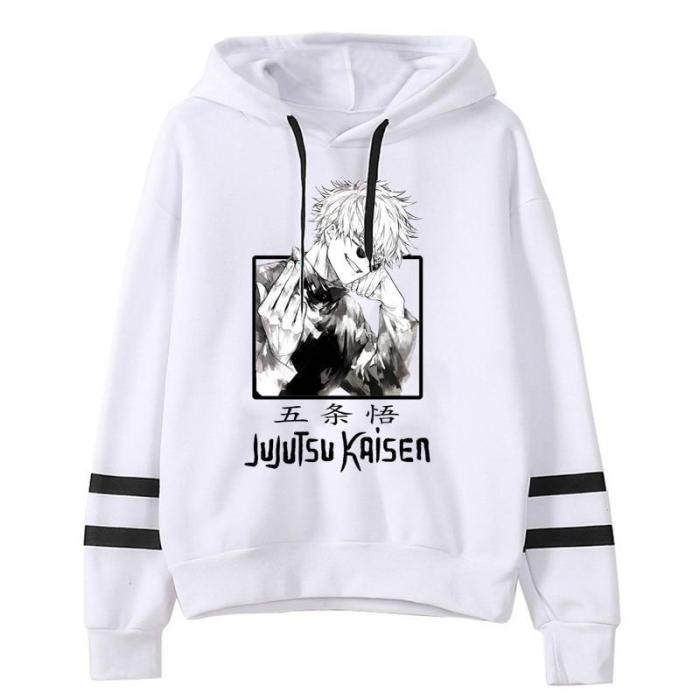 Jujutsu Kaisen Satoru Gojo Anime Pullover Sweatshirts Casual Hoodies Hooded Tops Hip Hop Streetwear