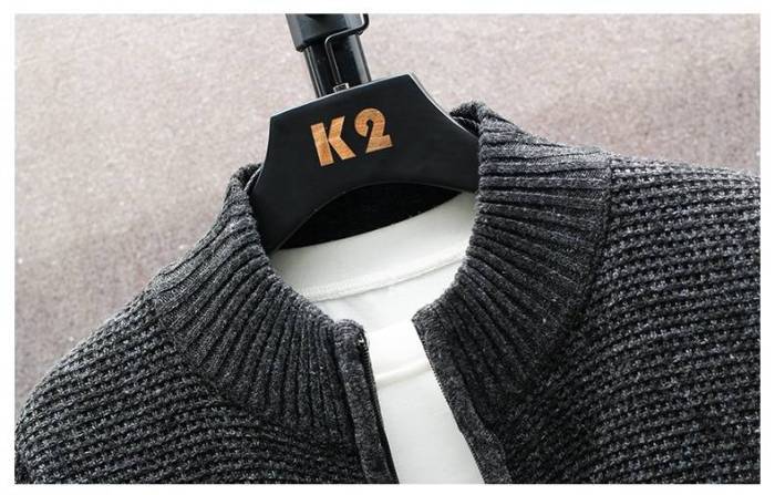 Thick Warm Mens Cardigan Knitted Top Autumn Winter Coat