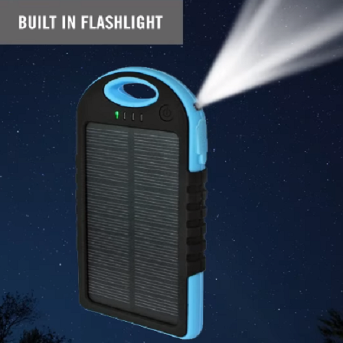 5,000 Mah High Speed 2 Port Solar Charger - 5 Colors