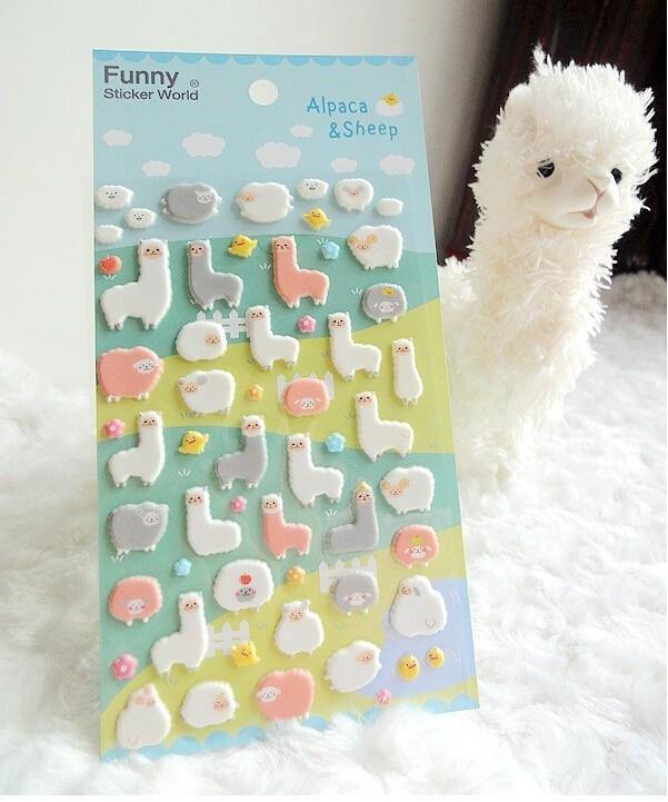 Puffy Alpaca Stickers
