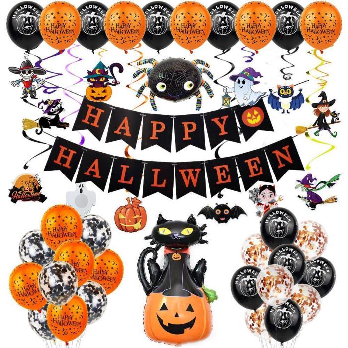 Halloween  Ghost Festival  Pumpkin Head Black Bat Decoration