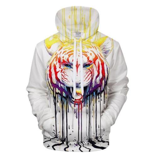 Dripping Paint Lion 3D Sweatshirt, Hoodie, Pullover