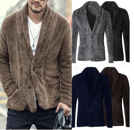 Men Fluffy Woolen Fur Winter Coat