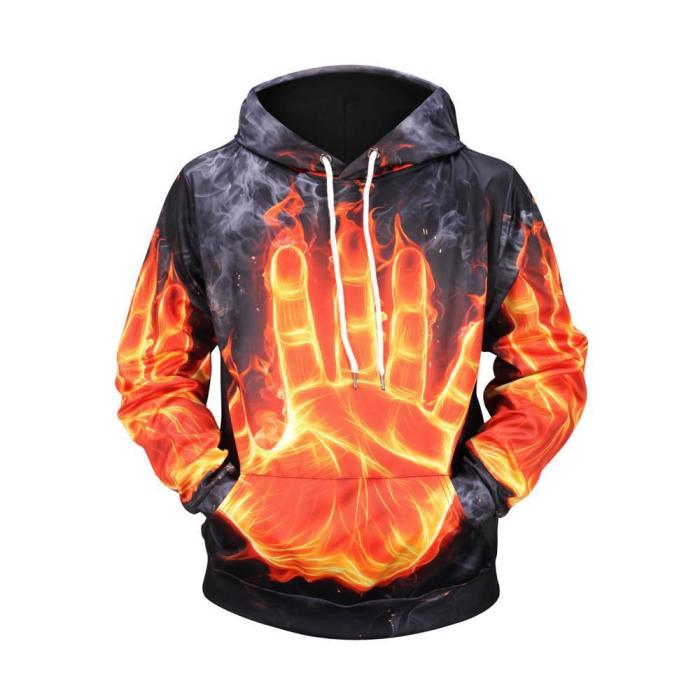 Burning Hand 3D Logo Hoodie For Men And Women Sweatshirt
