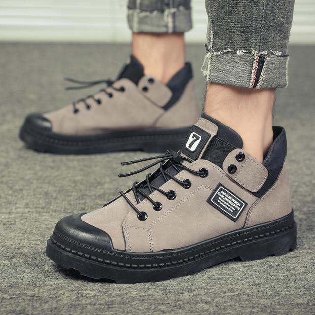 Autumn  Fashion Men Shoes Comfortable Brand Sneakers Men High Quality Trend High Top Men Leather Casual Shoes Zapatos Hombre