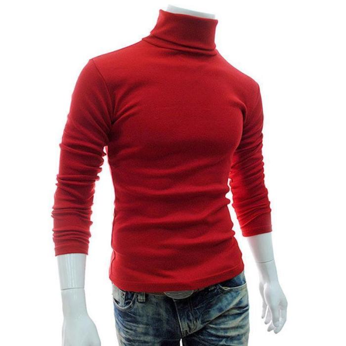 Men'S Winter Warm High Neck Pullover Jumper Sweater