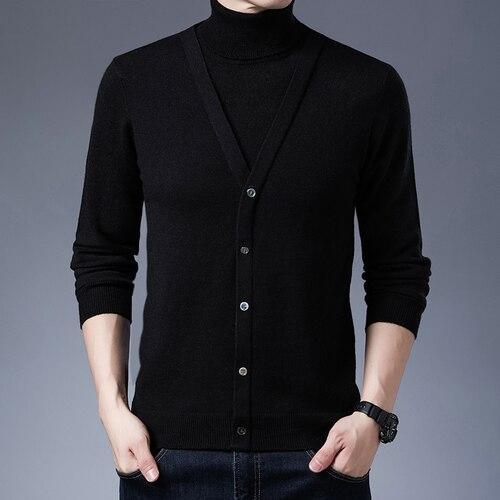 Men Twinset Casual Business Style Turtleneck Sweater