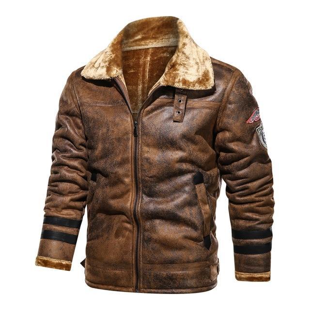 Vintage Motorcycle Cowboy Jacket Male Plus Velvet Thick Coats