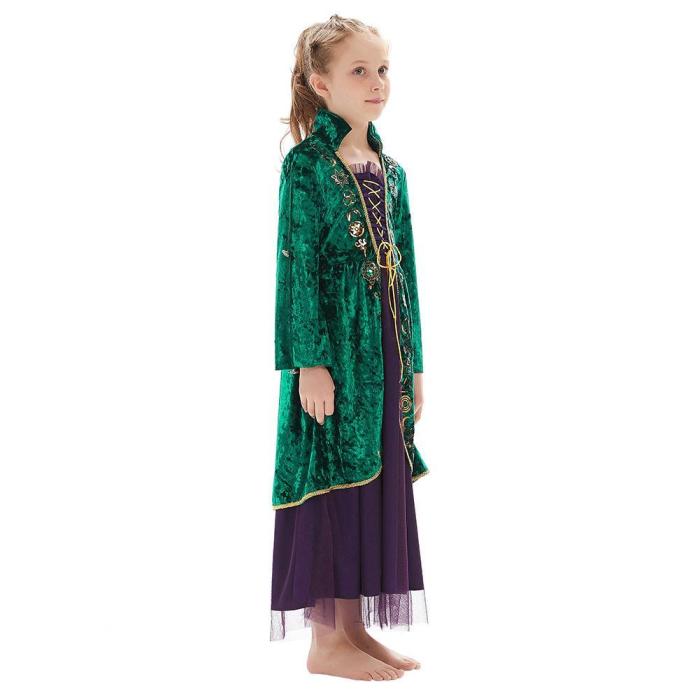 Hocus Pocus Winifred Sanderson Halloween Costumes For Girls Kids Children Cosplay Costume