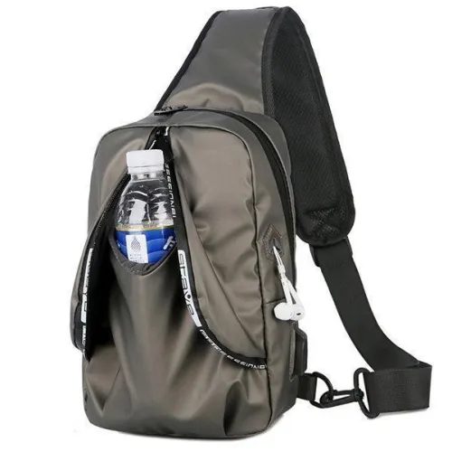 Men Oxford Usb Charging Chest Bag Casual Crossbody Bag