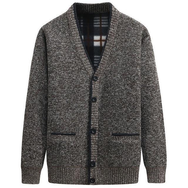 Men Autumn Winter Cardigan Thick Warm Knitted Sweater