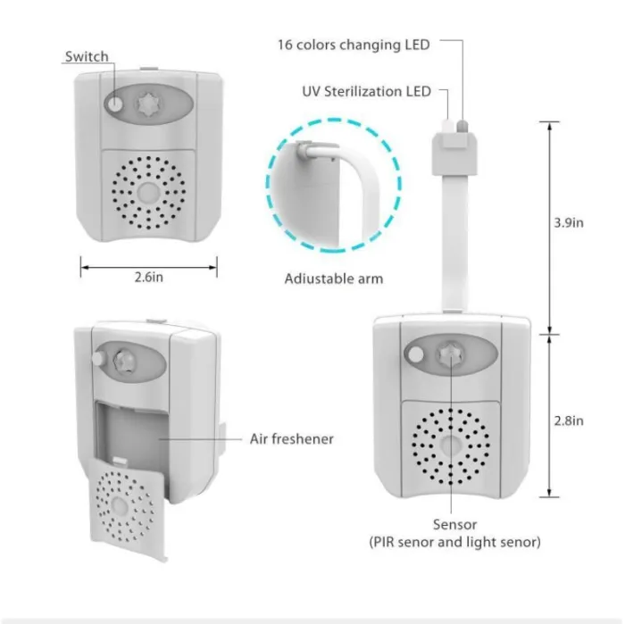 Uv Sanitizer Toilet Motion Sensor Light (16 Colors)