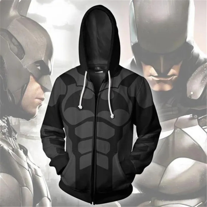 3D Print Dark Knight Movie Batman Sweatshirts Zipper Hoodies