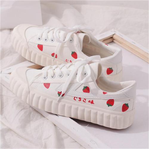 Strawberry Shoes Canvas Casual Print Breathable Women