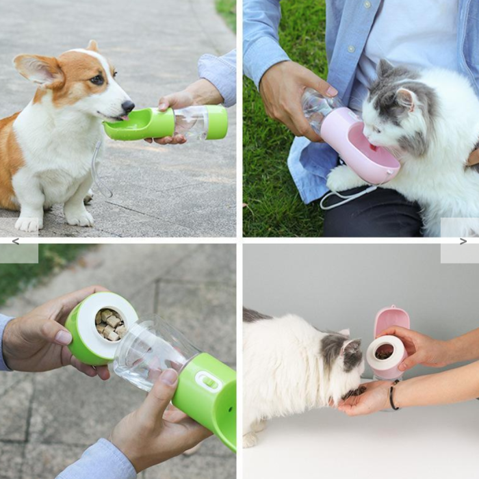 Portable Pet Bottle Water Cup Food Container Sealing Ring Design For Walking And Traveling
